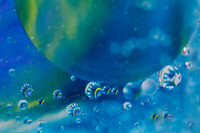 Abstract oil in water with blue and yellow geometric pattern. Il