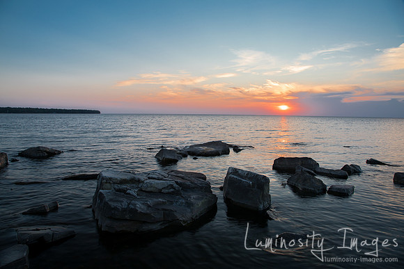 Sunset on Green Bay, Wisconsin.