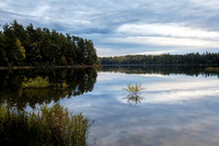 Morning autumn sunrise.Lost Canoe Lake Wisconsin.