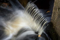Closeup waterfall in autumn. Daniel Wright Forest Preserve, IL.